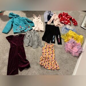 Lot of Girls 3T Clothes Including Elsa and Belle Dresses